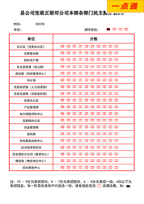 部門年度考核測(cè)評(píng)系統(tǒng)